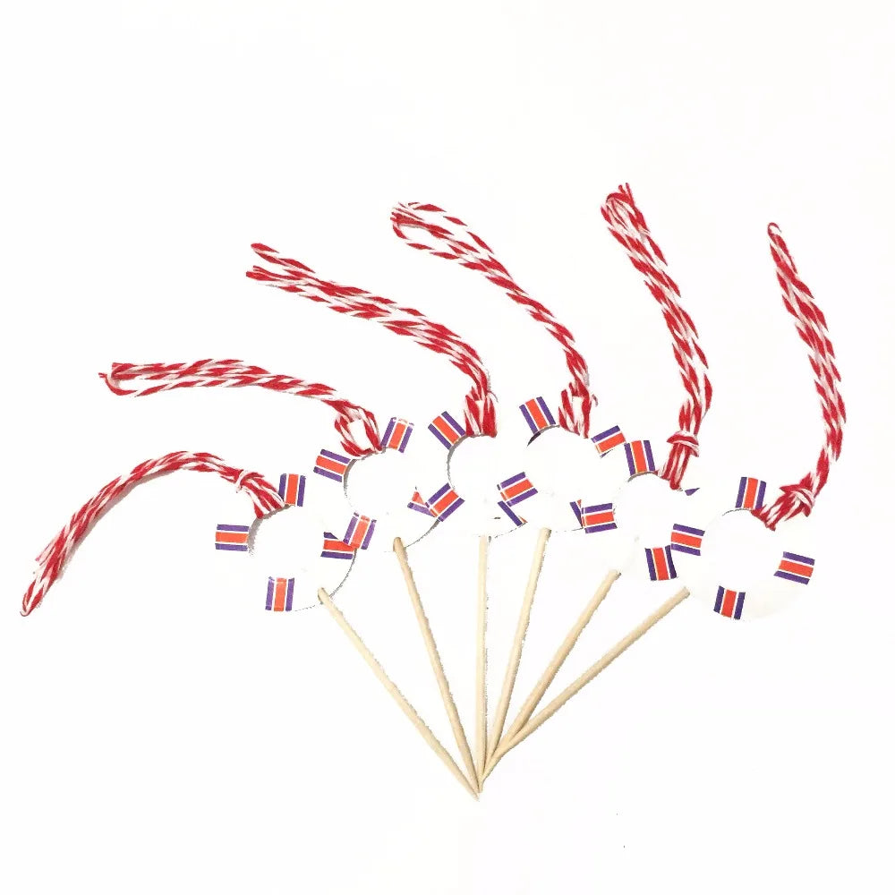 Cupcake Decorations 24pcs Mediterranean Sailor Ship Anchor Cake Topper cupcake picks flags for Kids Children Birthday Party