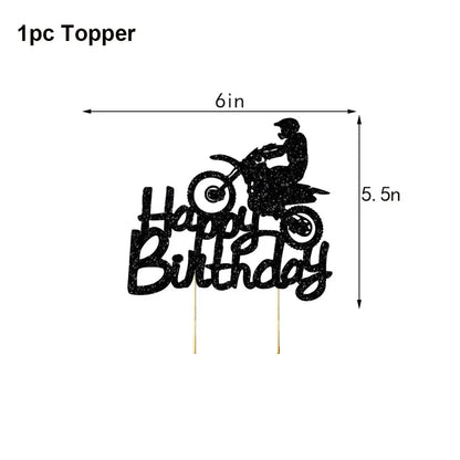 Motorcycle Cake Topper Decorations  Scooter Cupcake Toppers Motorcycle Happy Birthday Cake Topper for Boy Man’s Birthday Party