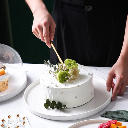 Ceramics Cake Stand Glass Dust Cover Nordic Kitchen Supplies Cake Bread Tray Home Party Wedding Decor Cake Stand Serving Dishes