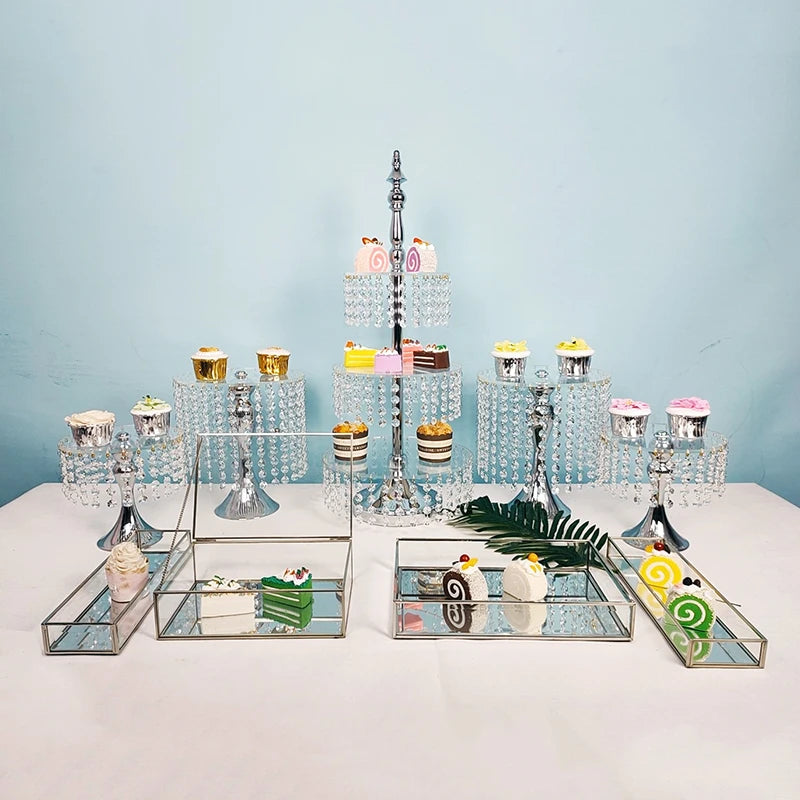 9pcs  Cake Stand Cupcake Macaroons Display Rack Holder Tools Wedding Decoration Easter Party Supplies