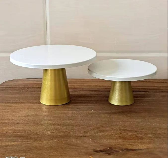 Wedding Table Cake Stands Golden Pie Plate Tray Shelf Party Kitchen Supplies