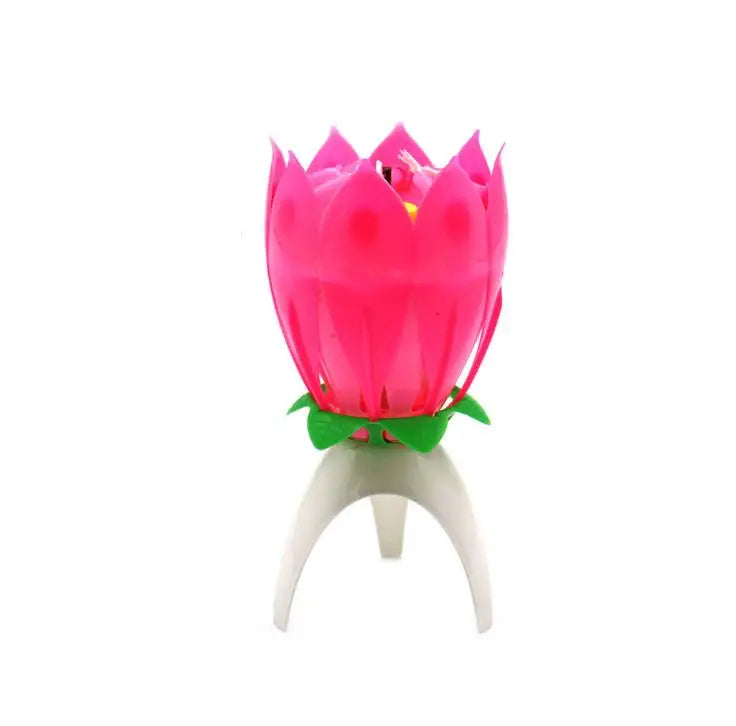 Lotus Music Candle Lotus Singing Birthday Party Cake Music Flash Candle Flower Music Candle Cake Accessorie Holiday Supplies  SN