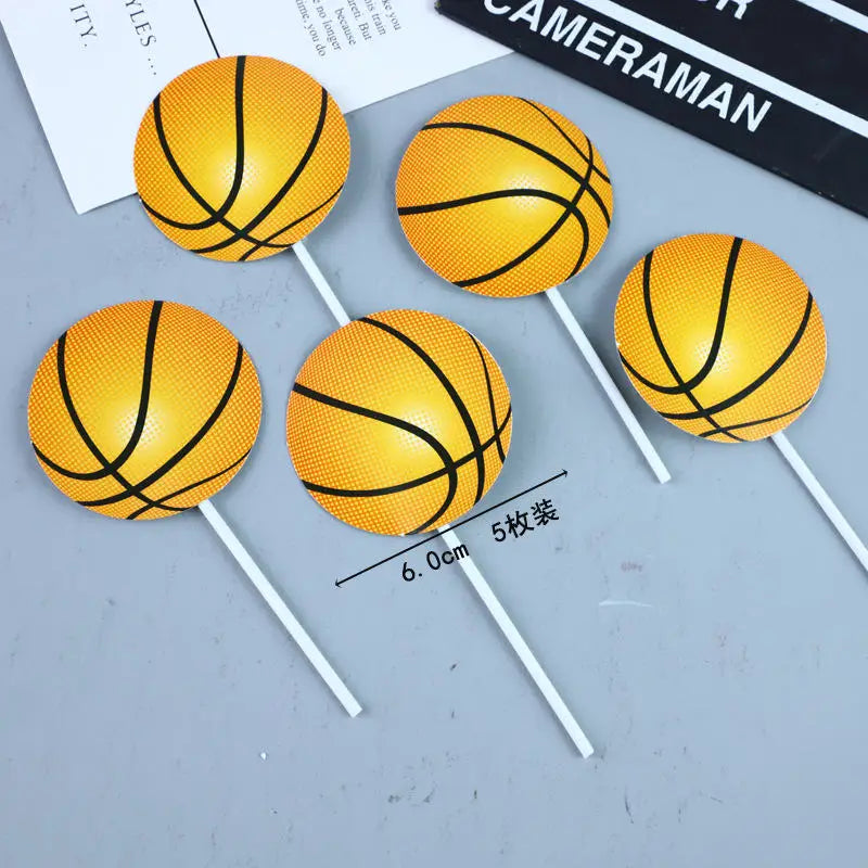 New Football Happy Birthday Cake Topper Theme Basketball Acrylic Cake Topper for Kids Birthday Party Cake Decoration Baby Shower