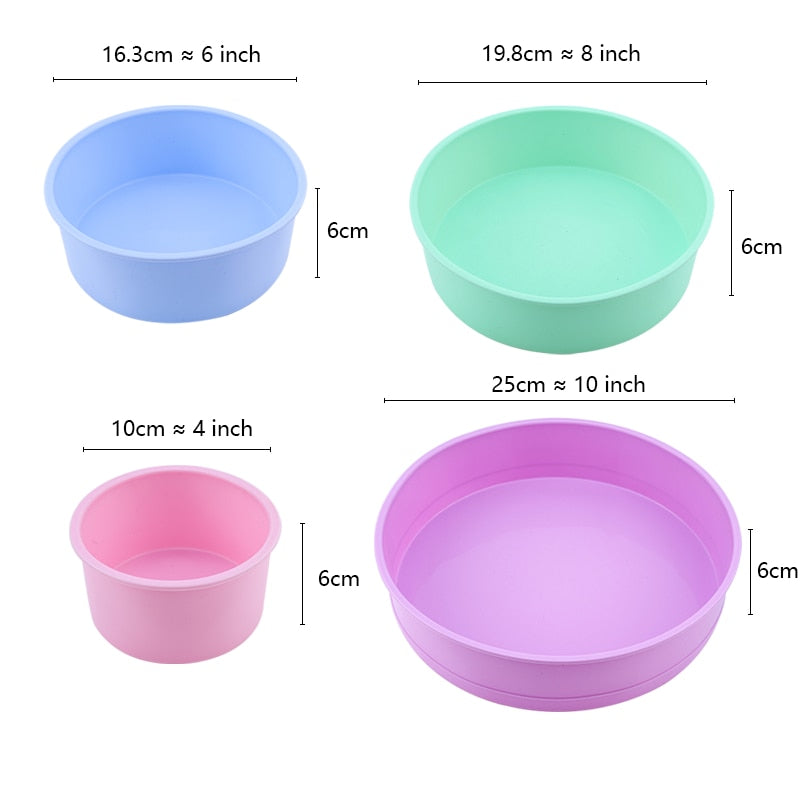 Round Silicone Cake Mold 4 6 8 10 Inch Silicone Mould Baking Forms Silicone Baking Pan For Pastry Cake