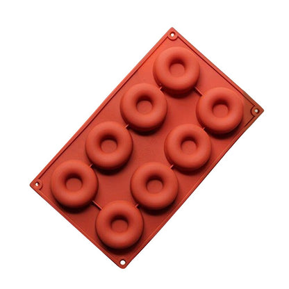 8 Grids 3D Donuts Baking Pan Moulds Silicone DIY Donut Pastry Decorating Mold Kitchen Cake Chocolate for Birthday Party