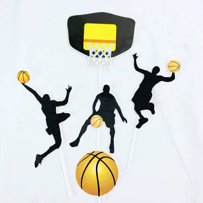 New Football Happy Birthday Cake Topper Theme Basketball Acrylic Cake Topper for Kids Birthday Party Cake Decoration Baby Shower