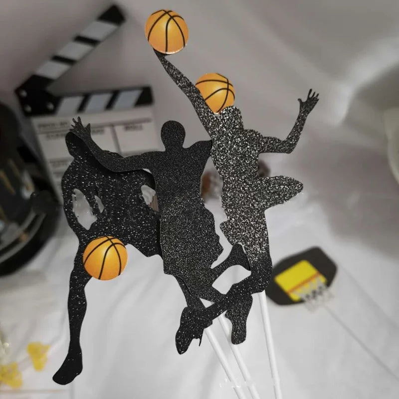 New Football Happy Birthday Cake Topper Theme Basketball Acrylic Cake Topper for Kids Birthday Party Cake Decoration Baby Shower