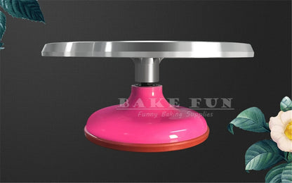 High Quality 31cm Aluminum Alloy Revolving Cake Decorating Table Quiet Turntable Stand DIY Pastry Supplies Color Random