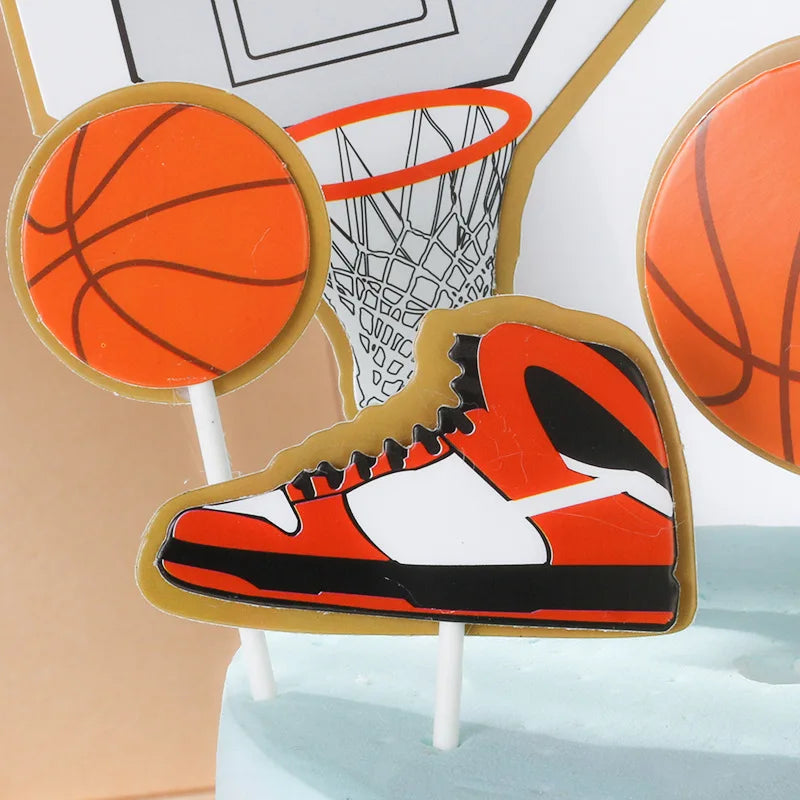 New Football Happy Birthday Cake Topper Theme Basketball Acrylic Cake Topper for Kids Birthday Party Cake Decoration Baby Shower