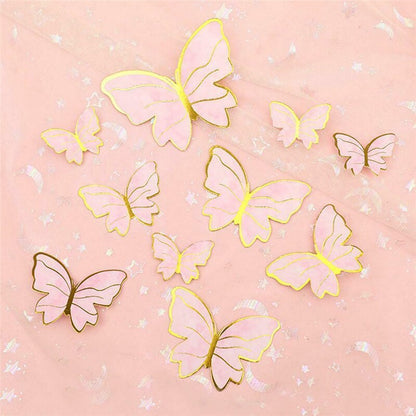 10Pcs Butterfly Cake Toppers Flags DIY Cupcake Topper Kids Girl Happy Birthday Wedding Party Baby Shower Baking Decoration