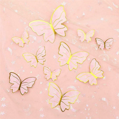 10Pcs Butterfly Cake Toppers Flags DIY Cupcake Topper Kids Girl Happy Birthday Wedding Party Baby Shower Baking Decoration