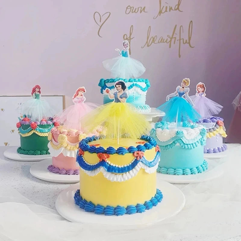 1pcs/Lot Frozen Elsa Anna Princess Cake Cupcake Toppers Cake Flag Girls Birthday Party Decoration Anniversaire Cake Supplies