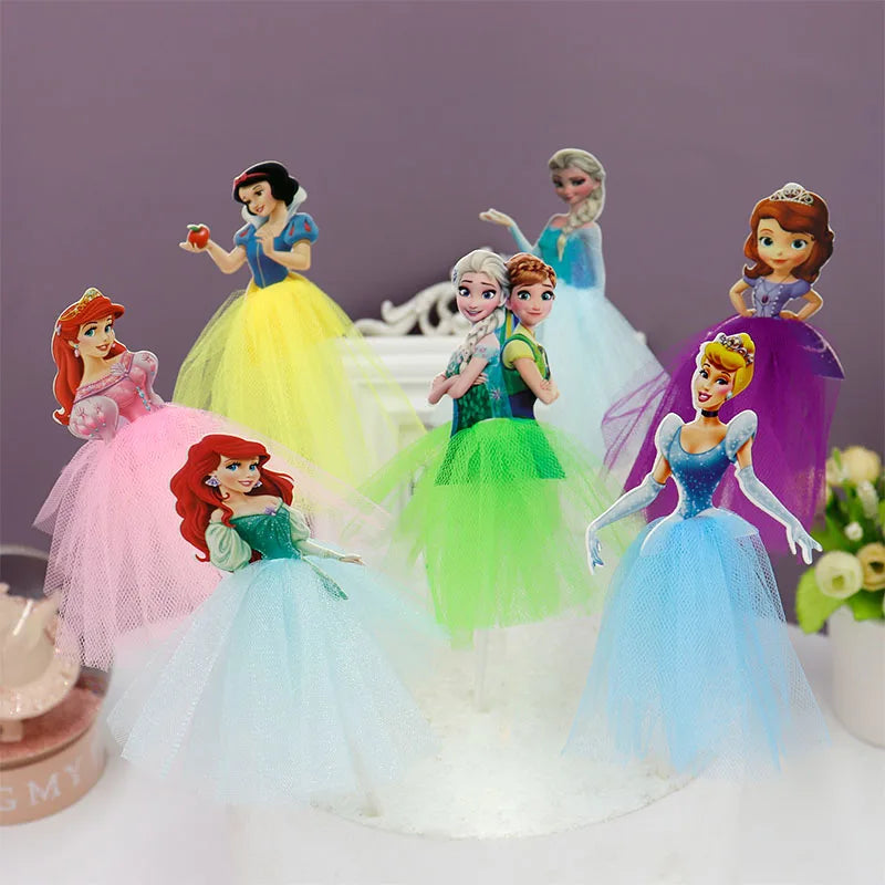 1PCS 21cm Princess Birthday Party Decorations Kids Cake Topper for Girls Birthday Decoration Anniversaire Cake Supplies