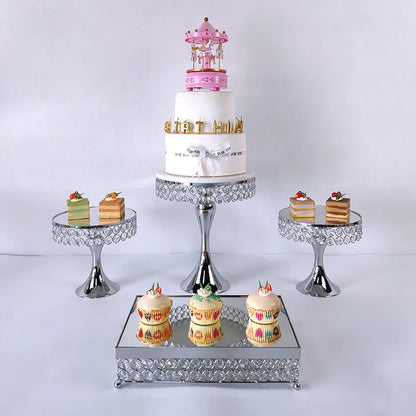 cake stand Wedding Plates Set Metal Round Party Dessert Crystals Cake Stand Cupcake  Stand  Cake Decorating Supplies 2020
