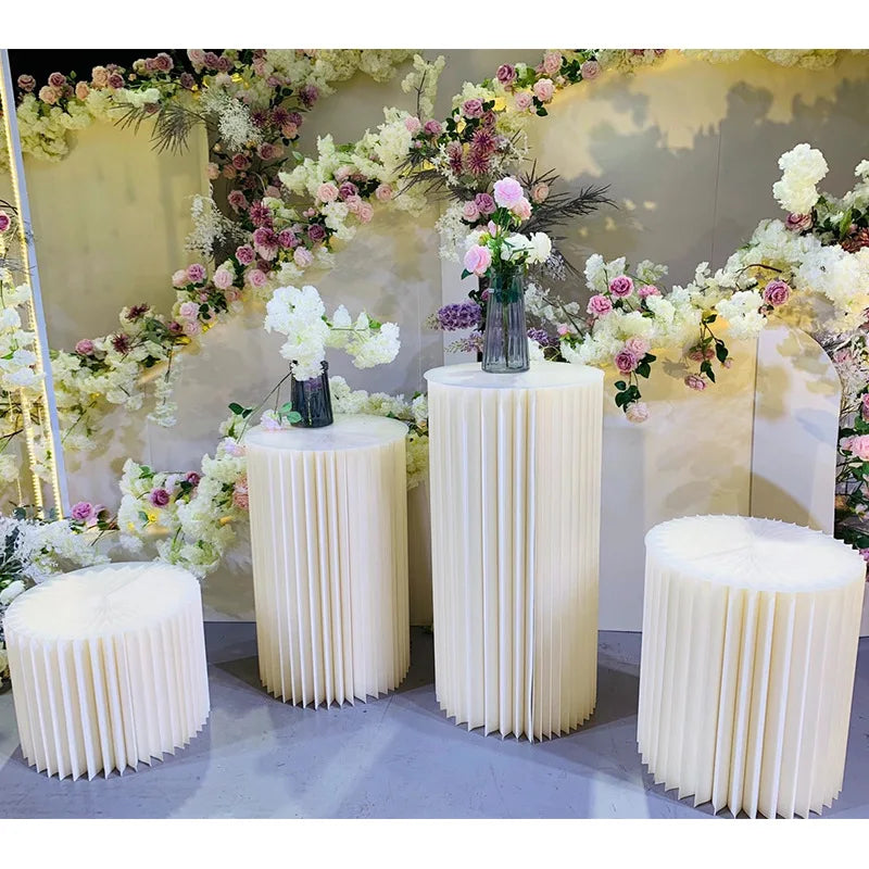 Folding Column Dessert Table, Wedding Scene Layout, Welcome Area, Pearl Paper, Cake Stand, Supplies