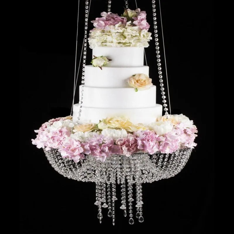 New fashion Hanging Acrylic Clear Crystal Beads Cake Stand For Wedding Event Birthday Party Decortion supplies