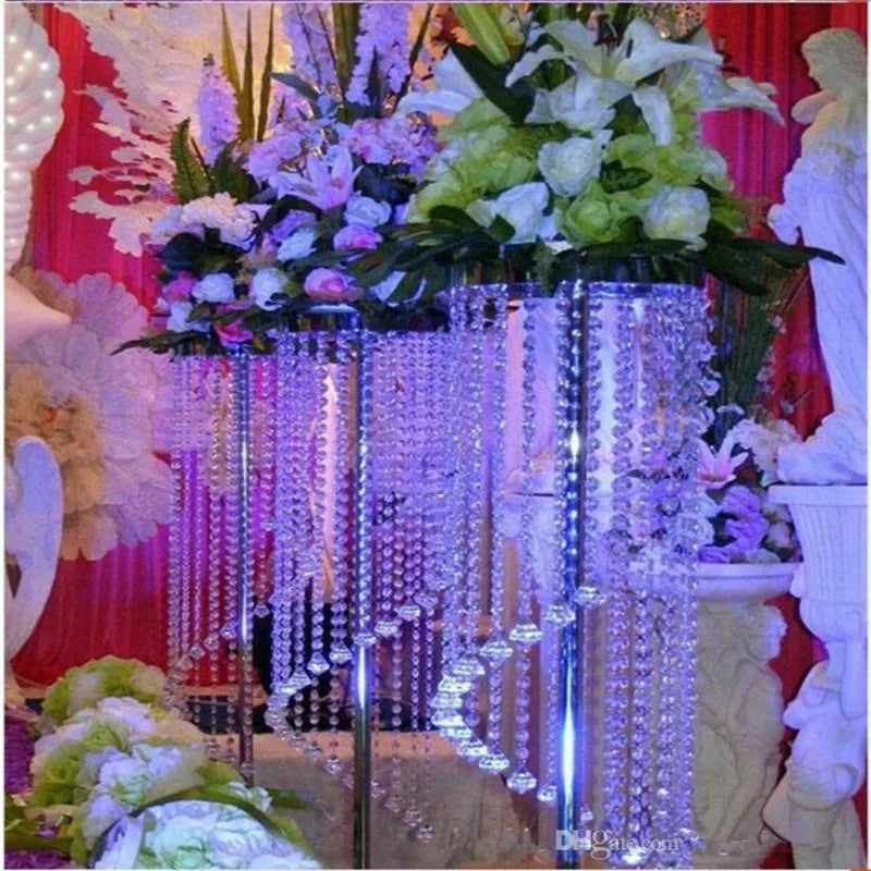 Sparkling Crystal Clear Garland Chandelier Wedding Cake Stand Birthday Party Supplies Decorations For Table Top Centerpieces