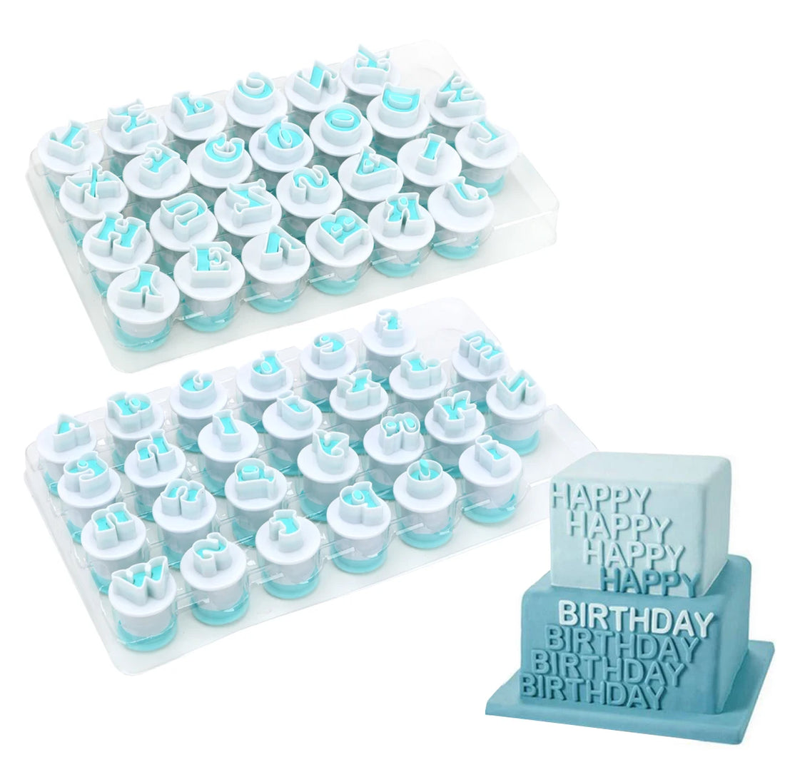 10 26 pcs/set Capital Letters Fondant Cake Mold Upper &amp; Lowercase Alphabet Cookie Cutter Plastic Plunger Cutter Cookie Mould