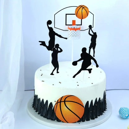 New Football Happy Birthday Cake Topper Theme Basketball Acrylic Cake Topper for Kids Birthday Party Cake Decoration Baby Shower