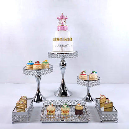 2020  cake stand Wedding Plates Set Metal Round Party Dessert Crystals Cake Stand Cupcake  Stand  Cake Decorating Supplies