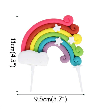Unicorn Girls Cake Topper Kids 1st Birthday Decor Cloud Rainbow Balloon Cupcake Toppers Baby Shower Christening Cake Decorating