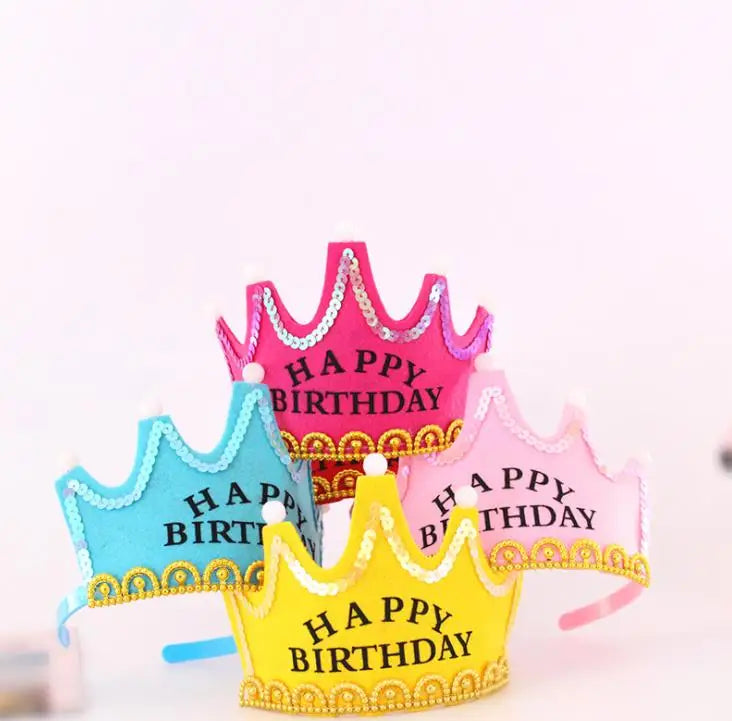 5 Colors Luminous Child Birthday Hat Party Supplies hat prince crown cake led hoop dress up hat Party Festival Decoration SN1765
