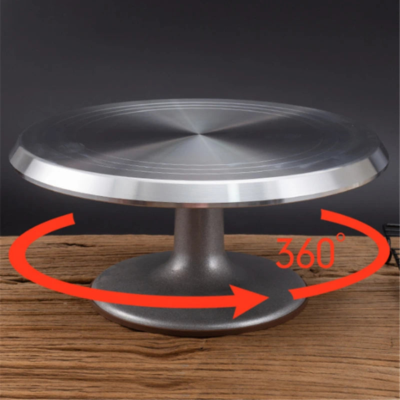 DIY Cake Stainless Steel Turntable Mold Cake Plate Rotating Round Cake Decorating Tools Rotary Table Pastry Supplies Cake Stand