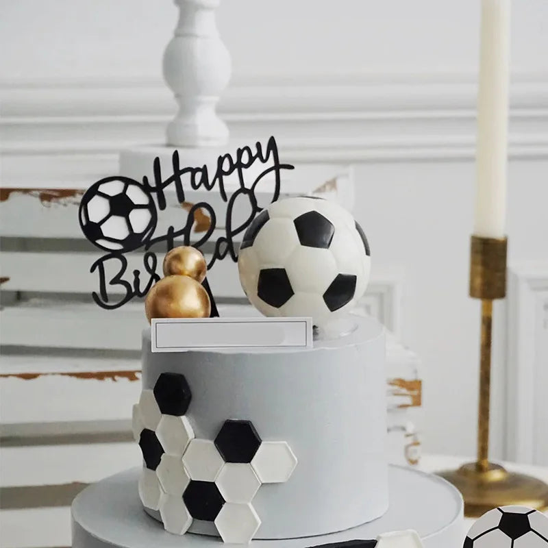 Passion Football Theme Party Soccer Cupcake Topper Flags Decoration Happy Birthday Cake Toppers Boy Kids Birthday Party Supplies