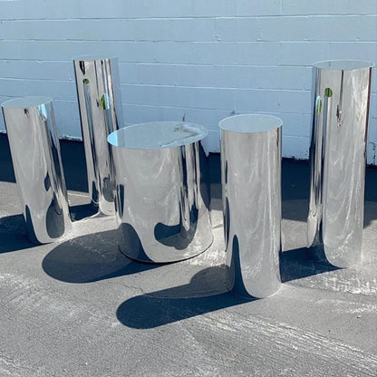 New Coming Wedding rose gold  Mirror Dessert Table Wedding Mirror Cake Holder Wedding Round Plinth Stand Supplies 467