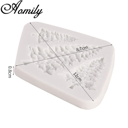 Aomily Chrsitmas Tree Shaped Silicone Molds DIY Christmas Cake Mold Sugar Craft Chocolate Mold Fondant Cake Decorating Tools