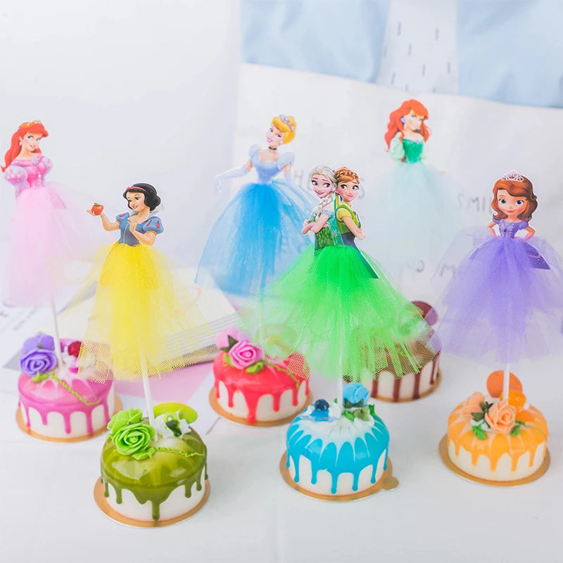 1pcs/Lot Princess snow White Theme Cake Cupcake Toppers Cake Flag Girls Birthday Party Decoration Anniversaire Cake Supplies