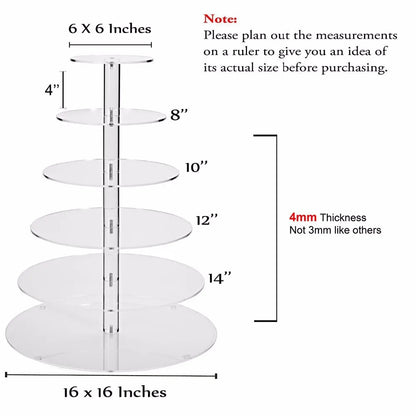 event party supplies/The new European creative acrylic cake tower wedding 6tier pastry cake round cake stand decoration