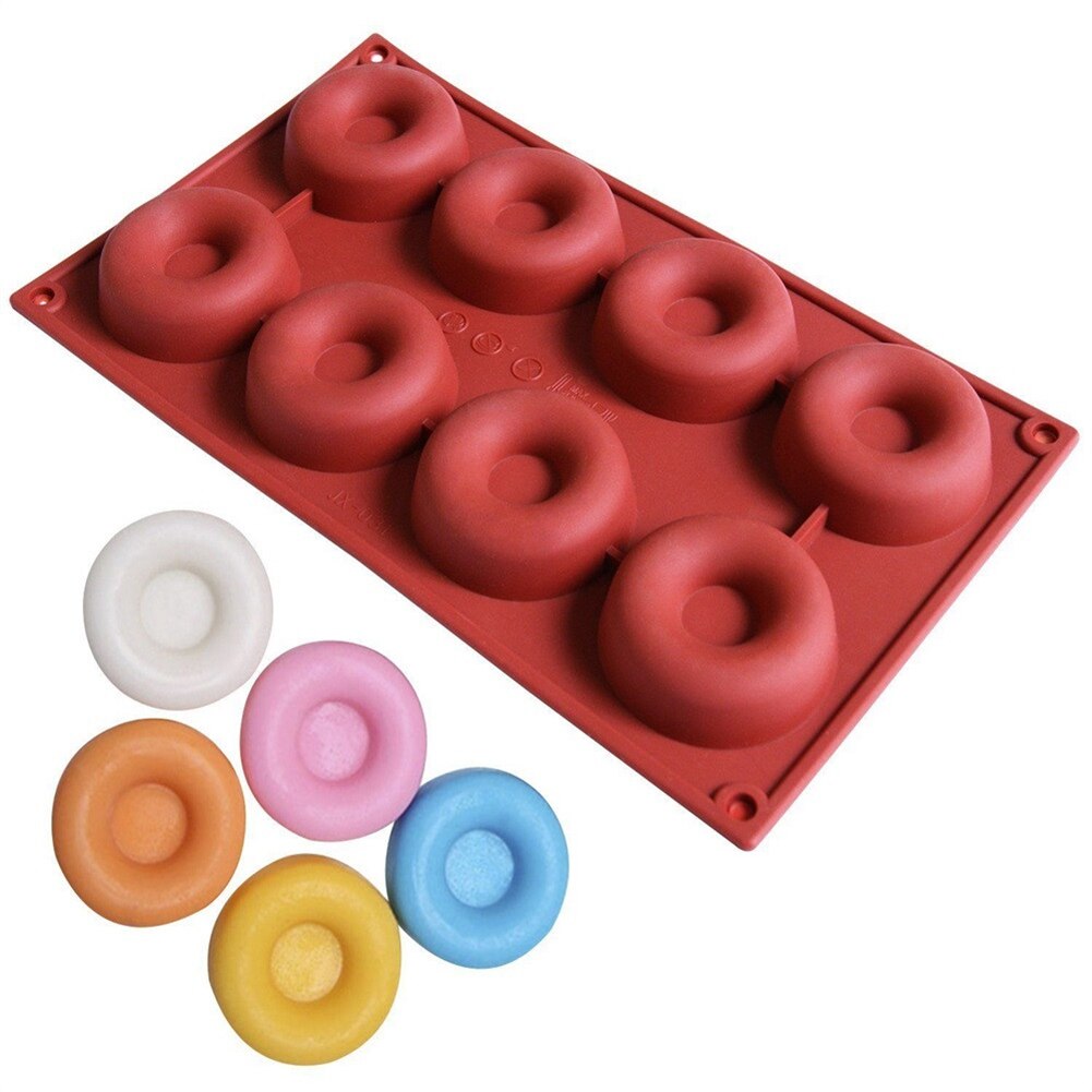 8 Grids 3D Donuts Baking Pan Moulds Silicone DIY Donut Pastry Decorating Mold Kitchen Cake Chocolate for Birthday Party