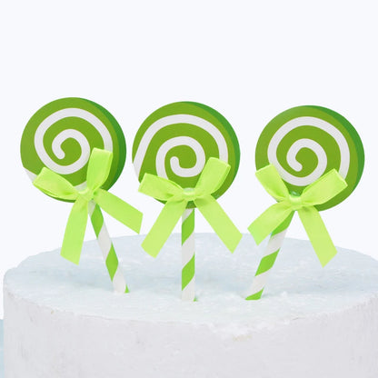6pcs Birthday Cake Card Lollipop Plug-in Birthday Party Dessert Table Plug-in Decoration Color Card DIY Baking Products