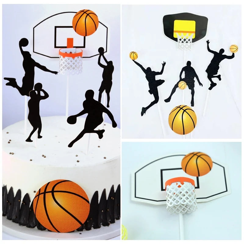 New Football Happy Birthday Cake Topper Theme Basketball Acrylic Cake Topper for Kids Birthday Party Cake Decoration Baby Shower