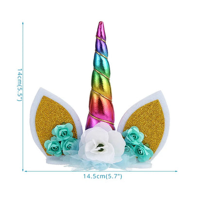 Unicorn Girls Cake Topper Kids 1st Birthday Decor Cloud Rainbow Balloon Cupcake Toppers Baby Shower Christening Cake Decorating
