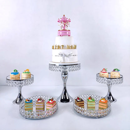 cake stand Wedding Plates Set Metal Round Party Dessert Crystals Cake Stand Cupcake  Stand  Cake Decorating Supplies 2020