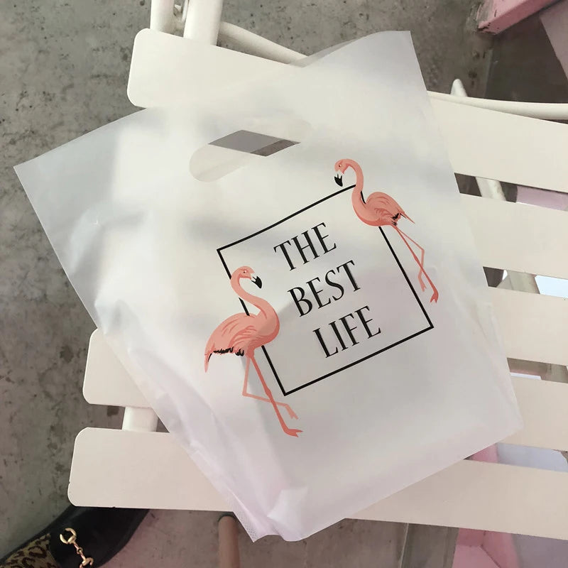 50PCS Plastic tote large size Product packaging bag Baked Dessert Shopping Gift Bag large size Clothing large plastic bag