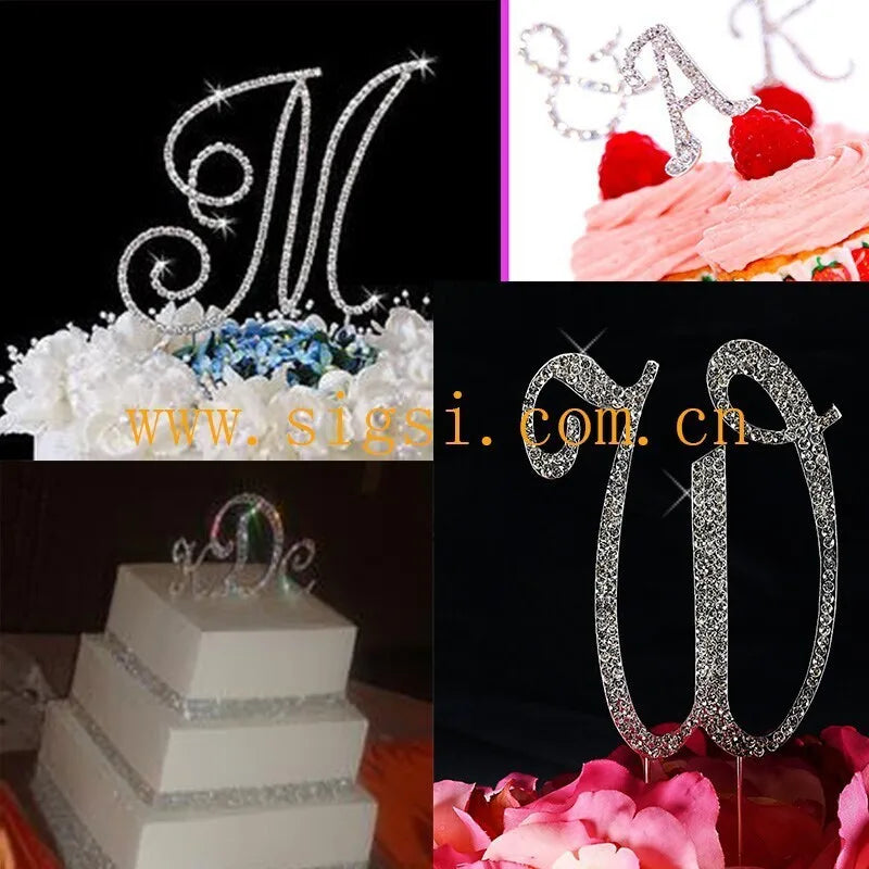 Popular wholesale rhinestone cake topper for wedding