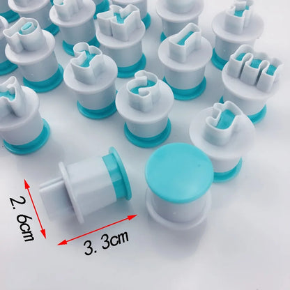 26pcs Push Easy Mini Upper&amp;Lowercase alphabet letter Cookie Cutter Cake pops Baking Mold fondant cutter cake decoration tools