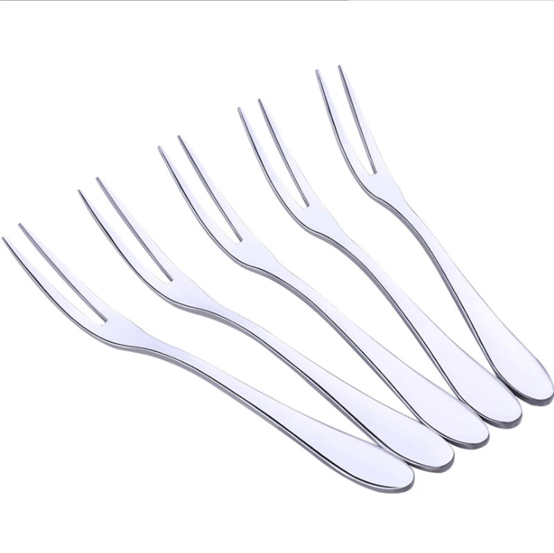 200pcs Dessert Cake Forks Fruit Forks Stainless Steel Salad Tableware Cutlery Hotel Restaurant Party Supplies