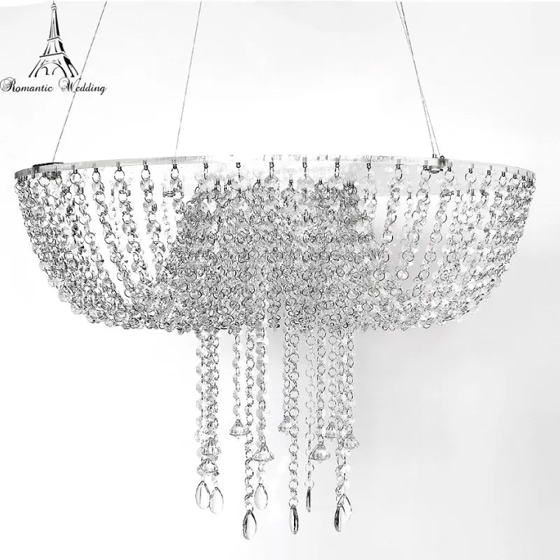 New fashion Hanging Acrylic Clear Crystal Beads Cake Stand For Wedding Event Birthday Party Decortion supplies