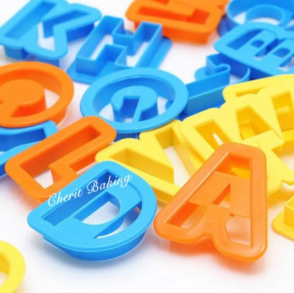 Easy Cutter Capital Letter Alphabet Number Cookie Cutter Set Cake Tool Decorating Fondant Press Pastry DIY
