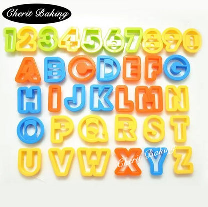 Easy Cutter Capital Letter Alphabet Number Cookie Cutter Set Cake Tool Decorating Fondant Press Pastry DIY
