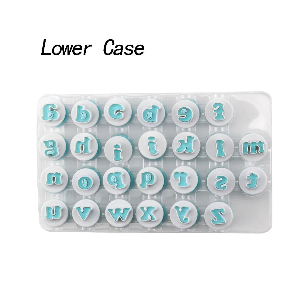 26pcs Push Easy Mini Upper&amp;Lowercase alphabet letter Cookie Cutter Cake pops Baking Mold fondant cutter cake decoration tools