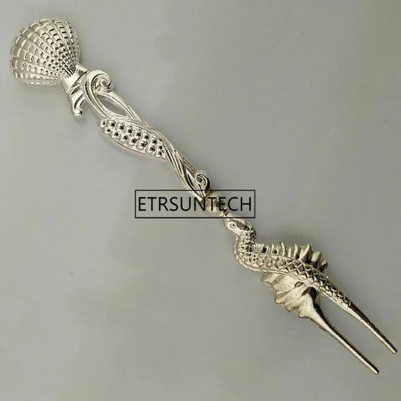 100pcs Retro Conch Shell Fruit Fork Coffee Dessert Cake Fruit Vintage Forks Restaurant Kitchen Tableware Supplies