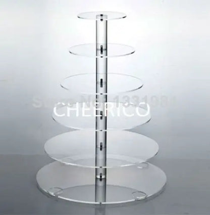 event party supplies 6 tier imported tray transparent organic glass foods such as bread plate rack cake display stand decoration