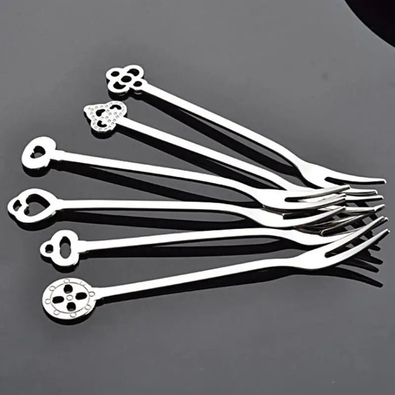 Party Supplies salad Snacks Cake Dessert Stainless Steel Fruit Fork tableware Forks Cooking Tools F20173356