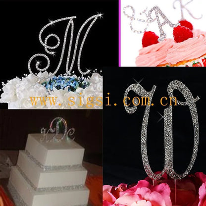 Stylish Upmarket Numbers 49 Rhinestone Cake Topper For Birthday