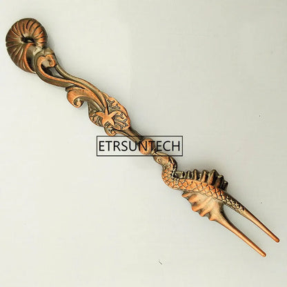 100pcs Retro Conch Shell Fruit Fork Coffee Dessert Cake Fruit Vintage Forks Restaurant Kitchen Tableware Supplies